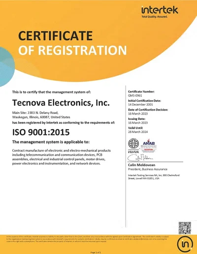 ISO Certification-Tecnova